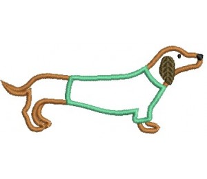 Stickdatei - Dackel Appli Satin